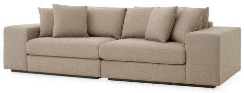 Casa Padrino Luxus Sofa mit Kissen Grau / Schwarz 280 x 120 x H. 90 cm - Wohnzimmer Sofa - Hotel Sofa - Wohnzimmer M�bel - Hotel M�bel - Luxus M�bel - Luxus Qualit�t