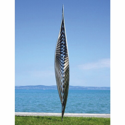 Casa Padrino Luxus Edelstahl Garten Deko Skulptur Silber H. 400 cm