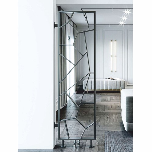 Casa Padrino Luxus Edelstahl Heizung Grau H. 180 cm - Luxus Heizk�rper