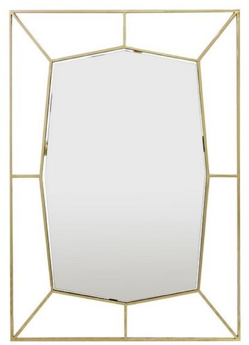 Casa Padrino Designer Wandspiegel Gold 67 x H. 100 cm - Edelstahl Spiegel - Luxus Deko Accessoires