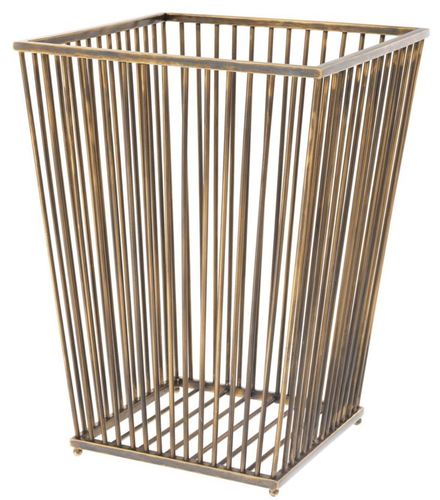 Casa Padrino Luxus Edelstahl W�schekorb Vintage Messingfarben 30 x 30 x H. 40,5 cm - Luxus Kollektion