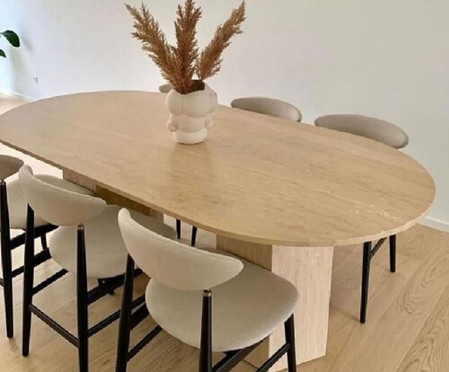 Casa Padrino Luxus Esstisch Beige 230 x 100 x H. 74 cm - Ovaler Travertin Naturstein Esszimmertisch - Esszimmer M�bel - Travertin M�bel - Luxus M�bel - Luxus Einrichtung