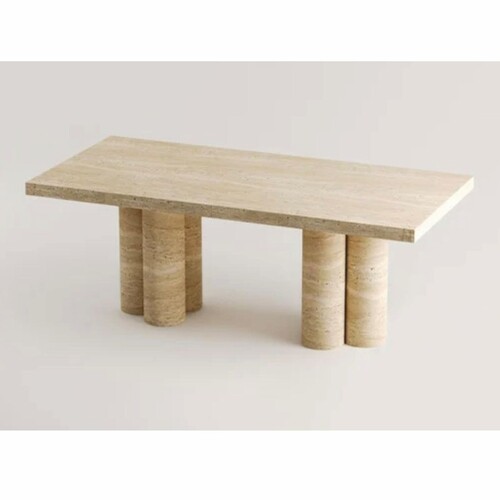 Casa Padrino Luxus Travertin Esstisch Beige 190 cm - Travertin Esszimmer M�bel