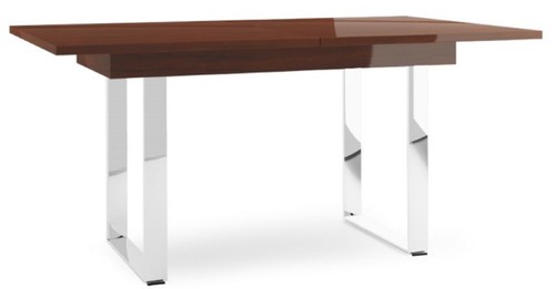 Casa Padrino Luxus Esstisch Hochglanz Braun / Silber 160-220 x 90 x H. 77 cm - Moderner Ausziehbarer K�chentisch
