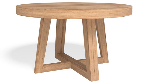 Casa Padrino Luxus Esstisch Naturfarben 140-320 x 140 x H. 77 cm - Runder ausziehbarer Massivholz Konferenztisch - Esszimmer M�bel - B�ro M�bel - Massivholz M�bel - Luxus M�bel