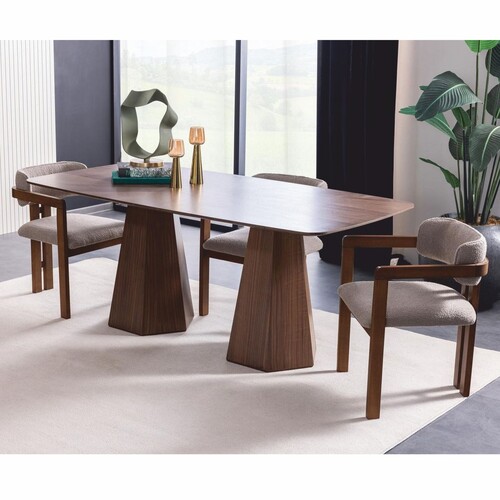 Casa Padrino Luxus Esszimmer Stuhl 6er Set mit Armlehnen Grau / Braun - Esszimmer M�bel