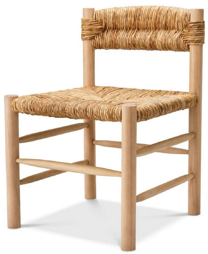 Casa Padrino Luxus Esszimmer Stuhl Naturfarben 54 x 62,5 x H. 80,5 cm - Massivholz K�chen Stuhl - Esszimmer M�bel - Luxus M�bel - Esszimmer Einrichtung - Luxus Einrichtung