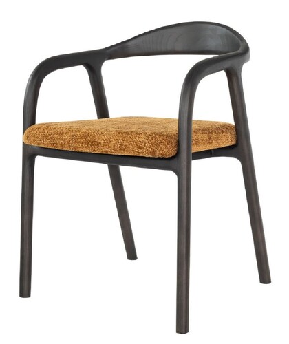 Casa Padrino Luxus Esszimmer Stuhl mit Armlehnen Schwarz / Braun - Hotel & Restaurant M�bel