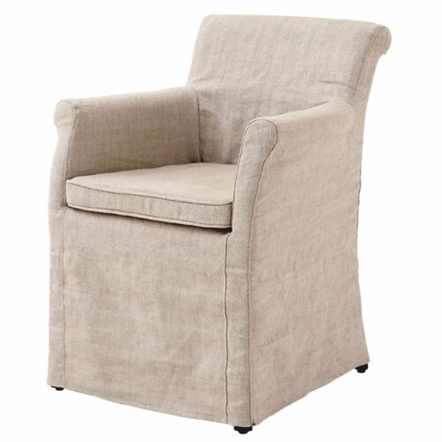 Casa Padrino Luxus Esszimmer Stuhl mit Armlehnen Creme / Schwarz - Restaurant M�bel