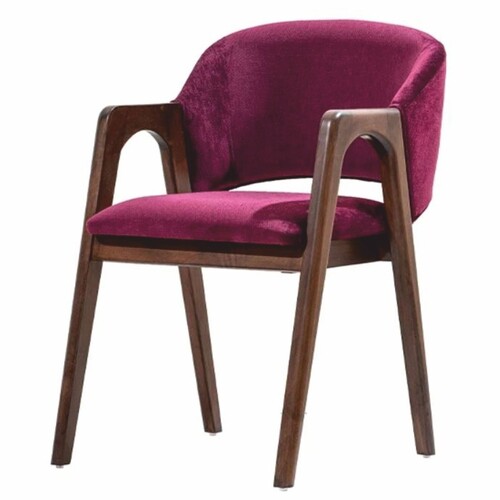 Casa Padrino Luxus Samt Esszimmer Stuhl mit Armlehnen Lila / Braun - Esszimmer M�bel