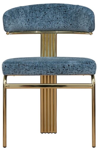 Casa Padrino Luxus Esszimmer Stuhl Blau / Gold H. 83 cm