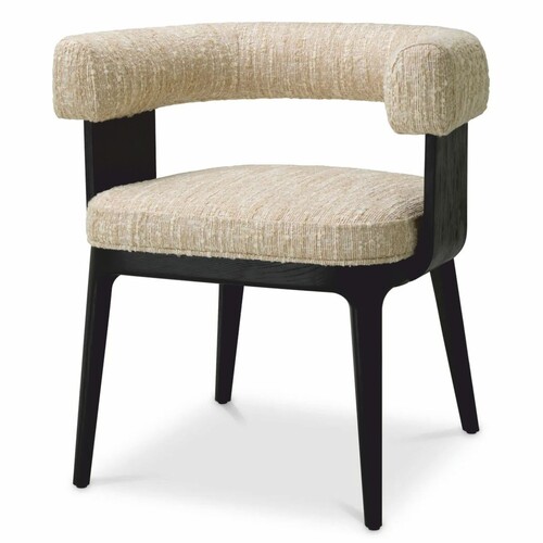 Casa Padrino Luxus Esszimmer Stuhl mit Armlehnen Creme / Schwarz H. 73 cm - Hotel M�bel - Restaurant M�bel - Esszimmer M�bel - Luxus M�bel