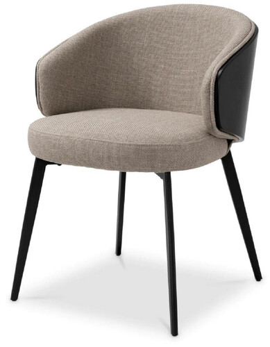 Casa Padrino Luxus Esszimmer Stuhl Grau / Schwarz 57 x 62 x H. 77 cm - K�chenstuhl mit Armlehnen - Esszimmer M�bel - Luxus M�bel - Luxus Qualit�t