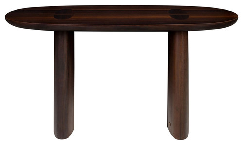 Casa Padrino Luxus Eukalyptus Furnier Konsole Dunkelbraun 140 x 45 x H. 75 cm - Massivholz Konsolentisch - Wohnzimmer M�bel - Luxus Qualit�t