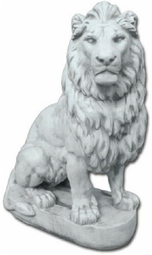 Casa Padrino Luxus Fiberglas Dekofigur Lwe schaut nach rechts Grau 100 x 50 x H. 140 cm - Riesige Wetterbestndige Deko Skulptur - Wohnzimmer Deko - Gartendeko Tierfigur