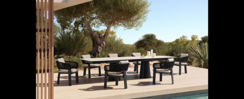 Casa Padrino Luxus Garten Essgruppe Olivgrau / Grau 9-teilig - Wetterfest und hochwertig verarbeitet - Moderne Garten M�bel - Luxus Qualit�t