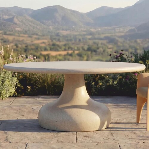 Casa Padrino Luxus Garten Esstisch Matt Beige  180 cm - Luxus Garten M�bel