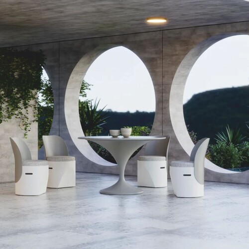 Casa Padrino Luxus Garten Esstisch Matt Grau  120 cm - Luxus Garten M�bel