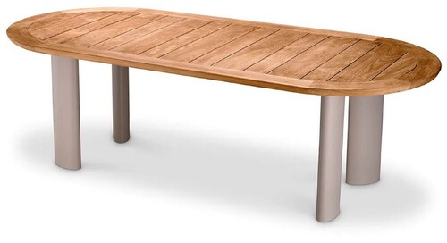 Casa Padrino Luxus Garten Esstisch Naturfarben / Sandfarben 247 cm