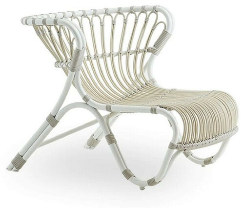 Casa Padrino Luxus Garten Lounge Sessel Wei� / Grau 79 x 92 x H. 68 cm - Wetterbest�ndiger Garten & Terrassen Sessel - Garten & Terrassen M�bel - Luxus Qualit�t