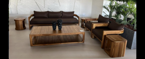 Casa Padrino Luxus Garten Lounge Set Braun 5-teilig 240 x 86 x H. 78 cm - Wetterfest und hochwertig verarbeitet - Moderne Garten M�bel - Luxus Qualit�t