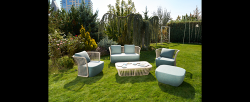 Casa Padrino Luxus Garten Lounge Set Hellgrau / Grau 5-teilig 155 x 85 x H. 72 cm - Wetterfest und hochwertig verarbeitet - Moderne Garten M�bel - Luxus Qualit�t