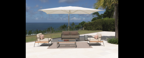 Casa Padrino Luxus Garten Lounge Set Taupe 5-teilig 202 x 92 x H. 75 cm - Wetterfest und hochwertig verarbeitet - Moderne Garten M�bel - Luxus Qualit�t