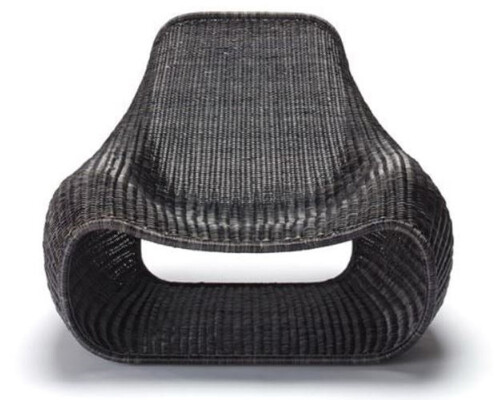 Casa Padrino Luxus Garten Sessel Schwarz 104 x 89 x H. 85 cm - Rattan Sessel - Rattan M�bel - Garten & Terrassen M�bel - Luxus Qualit�t - Made in Italy