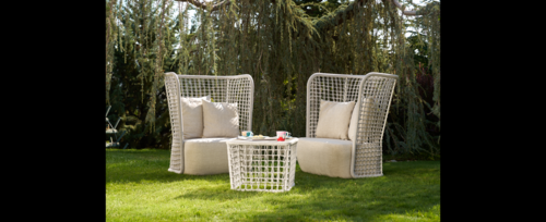 Casa Padrino Luxus Garten Sitzgruppe Hellgrau / Grau 3-teilig 95 x 89 x H. 114 cm - Wetterfest und hochwertig verarbeitet - Moderne Garten M�bel - Luxus Qualit�t