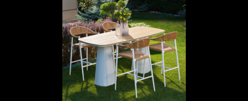 Casa Padrino Luxus Garten Stuhl Set Wei� 4-teilig 59 x 59 x H. 109 cm - Wetterfest und hochwertig verarbeitet - Moderne Garten M�bel - Luxus Qualit�t
