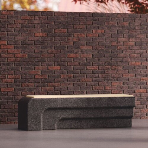 Casa Padrino Luxus Beton Gartenbank Anthrazit / Naturfarben 150 cm - Outdoor Garten Sitzbank