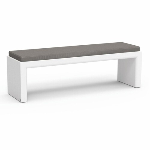 Casa Padrino Luxus Gartenbank Dunkelgrau / Matt Wei� 100 cm - Outdoor Garten Sitzbank