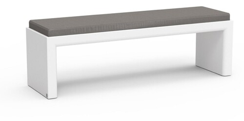 Casa Padrino Luxus Gartenbank Dunkelgrau / Matt Wei� 180 cm - Outdoor Garten Sitzbank