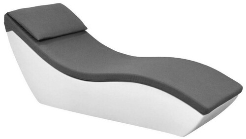 Casa Padrino Luxus Gartenliege Matt Wei� / Dunkelgrau 180 x 70 x H. 70 cm - Moderne Wetterbest�ndige Liege - Poolliege - Garten Hotel Pool M�bel - Luxus Qualit�t