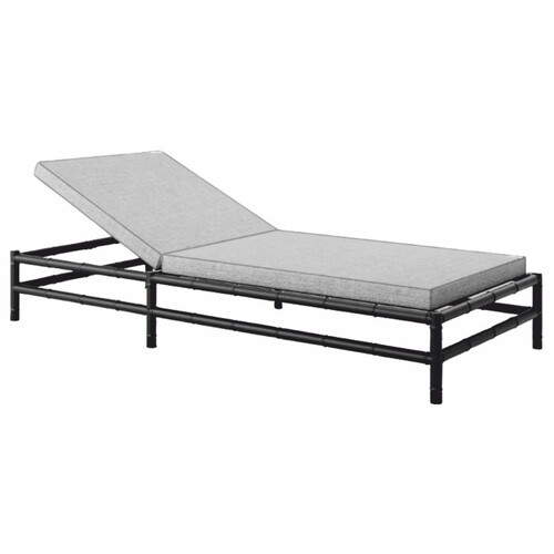 Casa Padrino Luxus Gartenliege Schwarz / Grau 210 cm - Hotel & Garten M�bel
