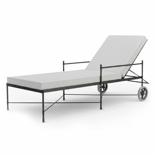 Casa Padrino Luxus Gartenliege Schwarz / Grau 190 cm - Hotel & Garten M�bel