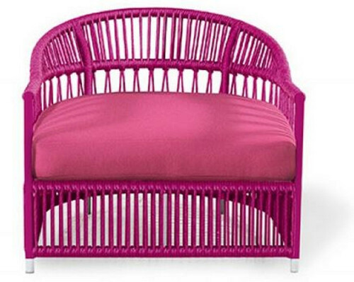 Casa Padrino Luxus Gartensessel Lila 86 x 98 x H. 76 cm - Handgewebter Wetterbest�ndiger Sessel - Garten Terrassen Hotel Pool Sessel M�bel - Luxus Qualit�t