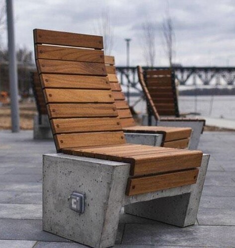 Casa Padrino Parksessel mit USB Anschluss Braun / Grau H. 108 cm - Stadt M�bel - Park M�bel