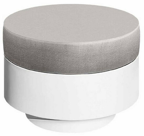 Casa Padrino Luxus Gartenhocker Grau / Matt Wei�  60 x H. 45 cm - Wetterbest�ndiger Garten Terrassen Sitzhocker - Hotel M�bel - Luxus Qualit�t