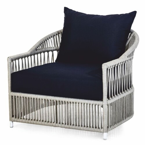 Casa Padrino Luxus Gartensessel Grau / Schwarz 86 x 98 x H. 76 cm - Garten M�bel