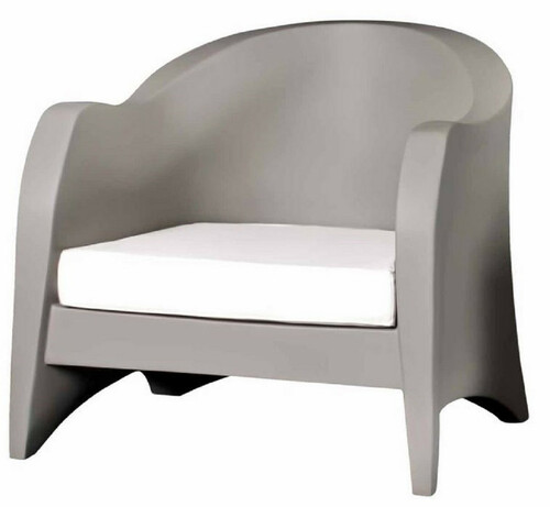 Casa Padrino Luxus Gartensessel Matt Grau / Wei� 79 x 72 x H. 73 cm - Wetterbest�ndiger Garten Terrassen Sessel - Hotel M�bel - Luxus Qualit�t