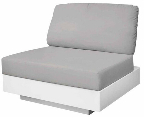 Casa Padrino Luxus Gartensessel Grau / Matt Wei� 70 x 90 x H. 70 cm - Wetterbest�ndiger Garten Terrassen Sessel - Hotel M�bel - Luxus Qualit�t