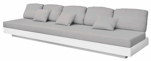 Casa Padrino Luxus 5er Gartensofa Grau / Matt Wei� 350 x 90 x H. 70 cm - Wetterbest�ndiges Garten Terrassen Sofa - Hotel M�bel - Luxus Qualit�t