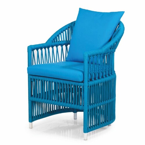 Casa Padrino Luxus Gartenstuhl mit Armlehnen Blau H. 82 cm - Garten & Terrassen M�bel