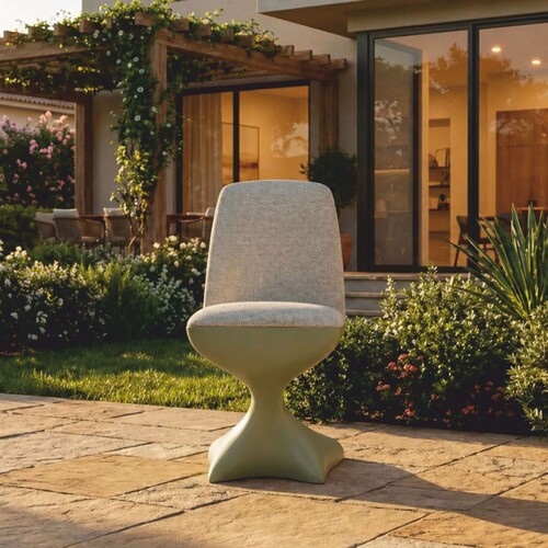 Casa Padrino Luxus Gartenstuhl Grau / Matt Gr�n - Hotel & Garten M�bel