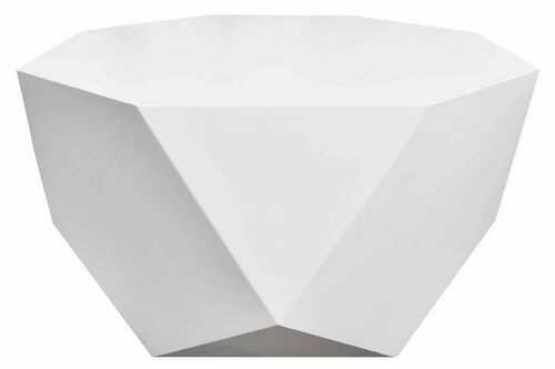 Casa Padrino Luxus Gartentisch Matt Wei� 77 x 77 x H. 46 cm - Wetterbest�ndiger Couchtisch - Garten Terrassen Tisch M�bel - Luxus Kollektion