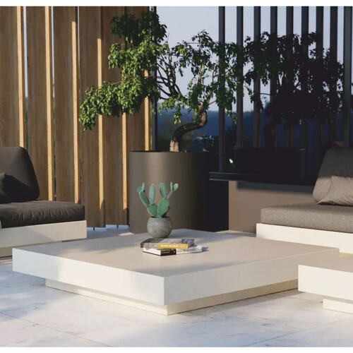 Casa Padrino Luxus Garten Couchtisch Matt Wei� 150 cm - Hotel & Garten M�bel
