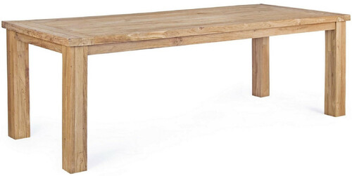 Casa Padrino Luxus Gartentisch Naturfarben 240 x 100 x H. 77 cm - Rechteckiger Garten Esstisch aus recyceltem Teakholz - Teakholz Garten M�bel - Luxus Garten M�bel