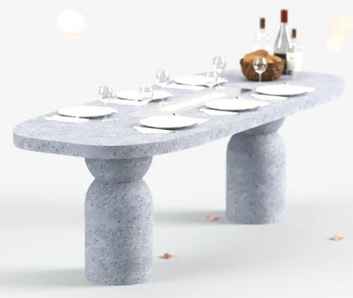 Casa Padrino Luxus Esstisch mit Bioethanol Kamin 240 x 110 x H. 75 cm - Verschiedene Farben - Esszimmertisch - Gartentisch - Esszimmer M�bel - Garten M�bel - Luxus M�bel - Luxus Einrichtung