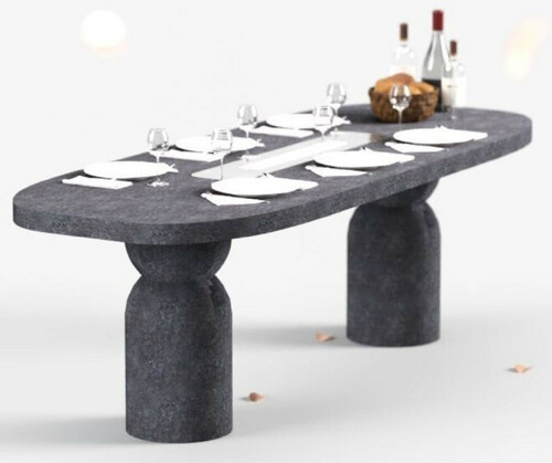 Casa Padrino Luxus Esstisch mit Bioethanol Kamin 240 x 110 x H. 75 cm - Verschiedene Farben - Esszimmertisch - Gartentisch - Esszimmer M�bel - Garten M�bel - Luxus M�bel - Luxus Einrichtung 